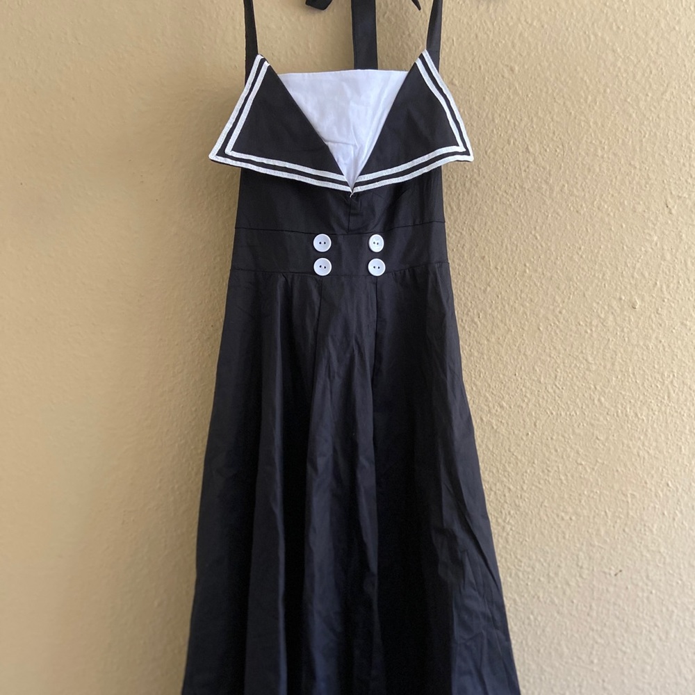 Sucrefas Sailor Pinup Retro Halter Dress SZ M NWT